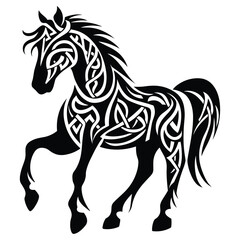 Celtic Horse Vector - Intricate Tribal Design