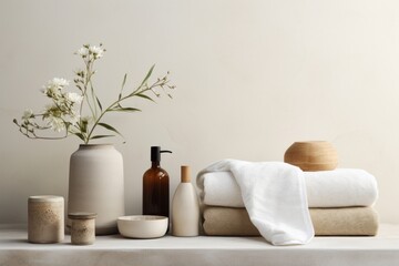 Bathroom flower towel vase.