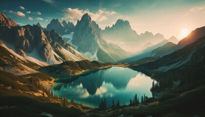 sunrise in the mountains