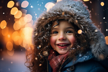 Amazing xmas winter time picture postcard banner traveling shopping leisure time, Generative AI