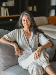 Obraz premium Woman in Gray Jumpsuit