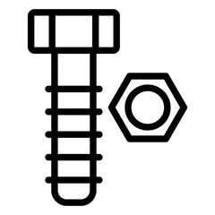 Nut and Bolt Vector Design Icon Style