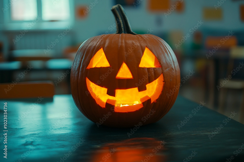Wall mural halloween event preparation made with generative ai
