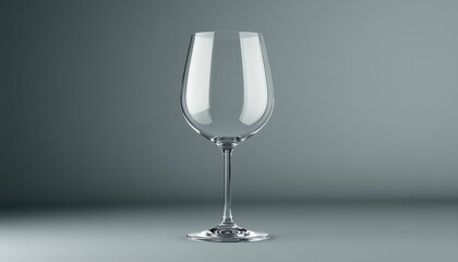 Elegant wine glass mockup on a smooth gray background for refined beverage presentations