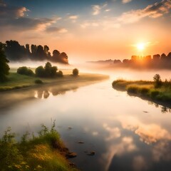 sunrise over the river