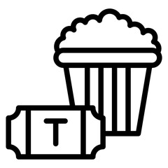 Popcorn and Movie Vector Design Icon Style
