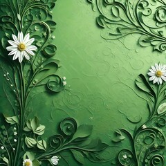 green floral background