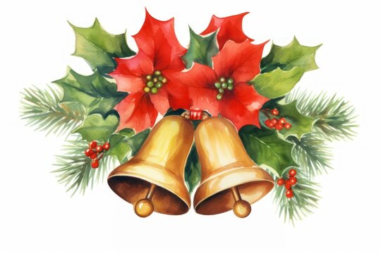 recommend clip art: Christmas Bell plant bell white background.