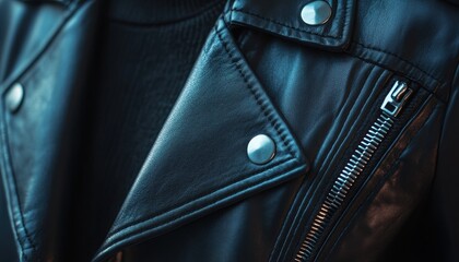 Edgy leather jacket mockup featuring stylish design details on a dark urban backdrop