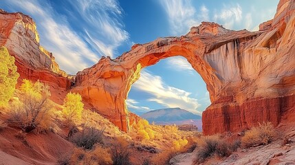 Hickman Natural Bridge is a stunning sandstone rock formation that creates a remarkable natural arch within Capitol Reef National Park in Utah, United States.