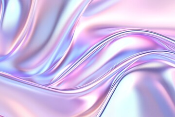 Naklejka premium Wavy iridescent abstract design, pastel gradients with a glossy finish, fluid and dreamy textures, futuristic and elegant visual
