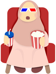 Little girl watching cinema