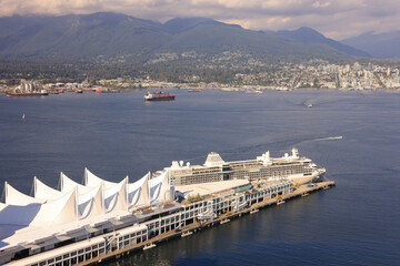 high angle view of Vancouver's famous Canada Place