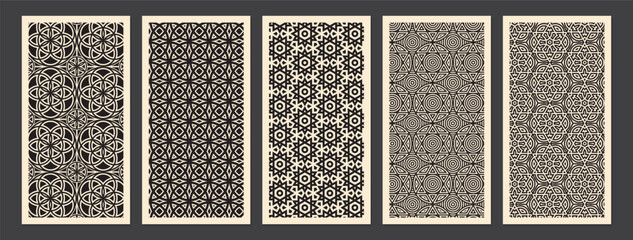 Set of isometric geometric patterns sacred circles, triangles, stars. Endless cubic background, seamless texture, vector illustration