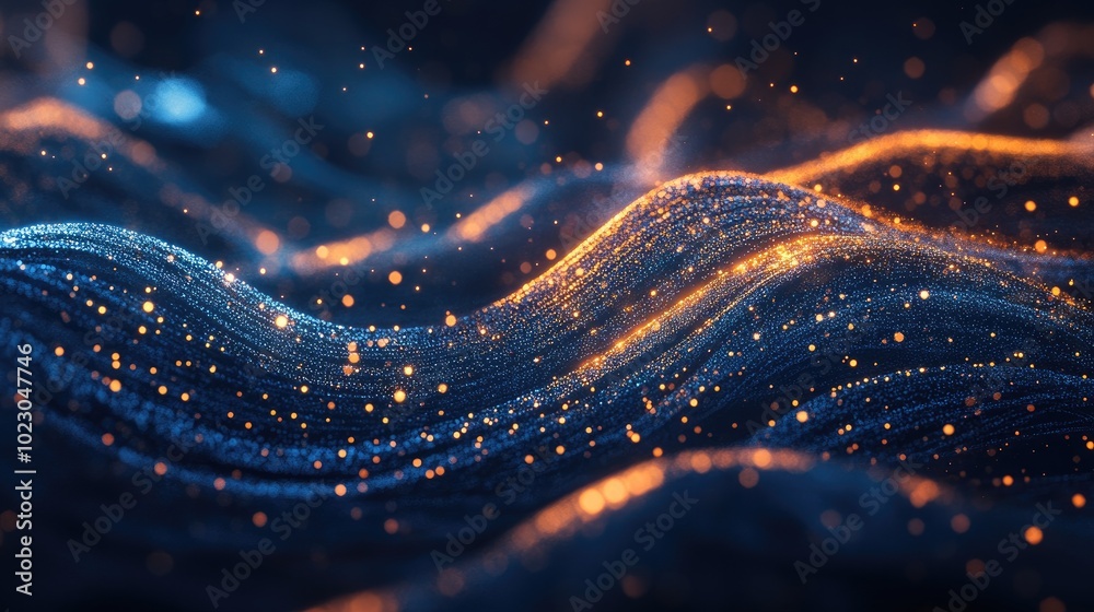 Aufkleber glowing data streams flow into a digital cloud, representing seamless data migration and cloud compu