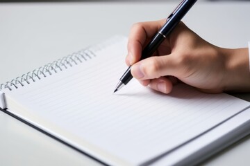 Writing paper hand pen.