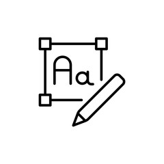Font editing outline icons, minimalist vector illustration ,simple transparent graphic element .Isolated on white background