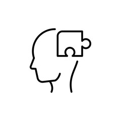 Problem solving outline icons, minimalist vector illustration ,simple transparent graphic element .Isolated on white background