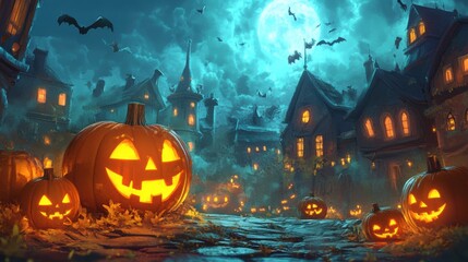 halloween pumpkin in the night