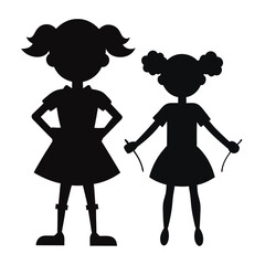 Playing girl sihlouette