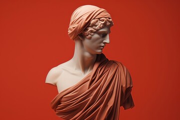 Greek sculpture statue scarf art.