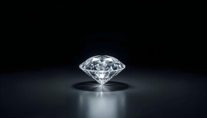 Single Diamond in Focus on a Dark Gradient Background