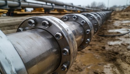 Flexible pipe connections in construction site showcasing versatile solutions for piping systems