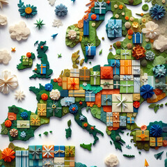 Geschenke werden bestellt, transportiert und zugestellt. Transport, Logistik und Freude.