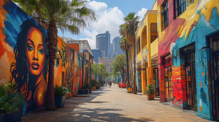 Fototapeta premium Street Art in Johannesburg Celebrating Creativity and Resilience