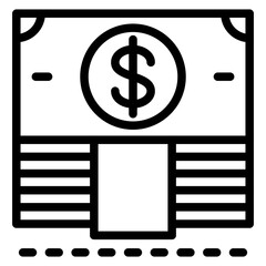 Dollar Bill Stack Vector Design Icon Style