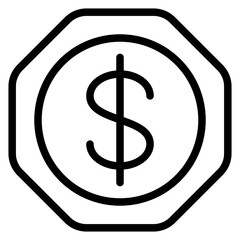 Dollar Sign Badge Vector Design Icon Style