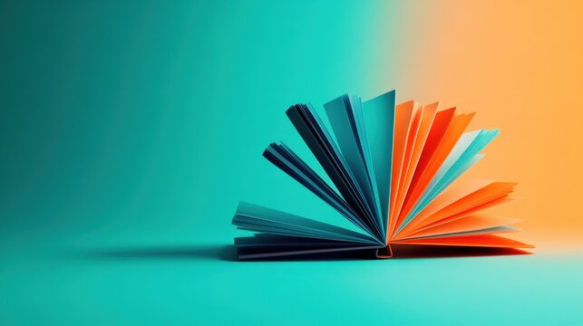 Creative color book arrangement showcasing vibrant pages
