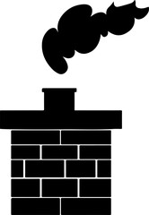 Obraz premium Simple Vector Chimney with Smoke Illustration