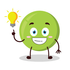 cute creative expression of bite cookies with shiny lamp cartoon character