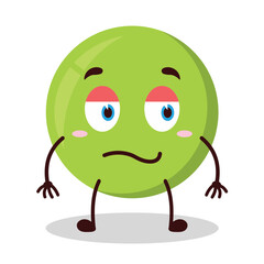 cute silent expression of pea cartoon character