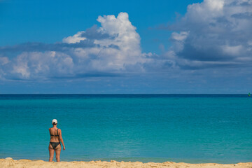 Tropical paradise Caribbean white sandy beach laguna luxury resort refuge hideaway getaway Bermuda island for deluxe dream holiday vacation picturesque landscape seascape scenery