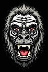 Fierce Gorilla Mask Artwork Iconic Jungle Creature Expression