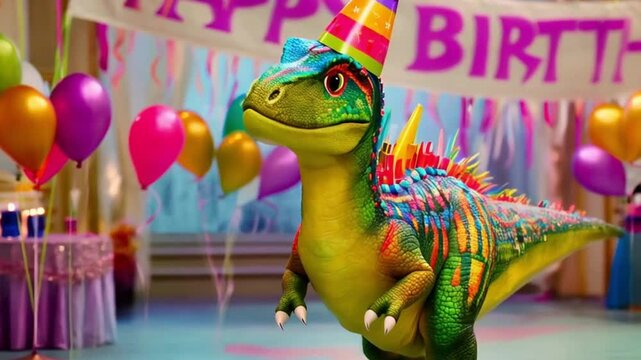 Whimsical dinosaur for a playful birthday celebration.