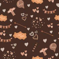 seamless background with sweets baby ornament cute