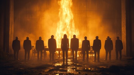 Fototapeta premium secret meeting for a conspiracy with politicians