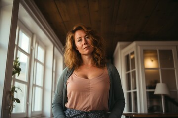 Portrait of a middle aged body positive woman