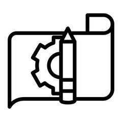 Blueprint Paper Vector Design Icon Style