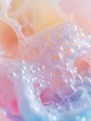 Obraz premium Vibrant Bubbles in a Soap Dispenser