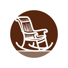 rocking chair icon logo design template