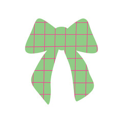 A textured vintage bow or ribbon in a flat vector style