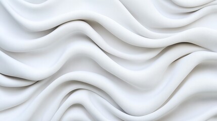 Fototapeta premium Abstract background with smooth white fabric waves creating a textured and flowing pattern.