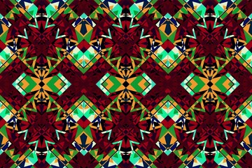 Ethnic seamless patterns with simple shapes. Tribal and ethnic fabrics. African, American, Mexican, Indian styles. Simple geometric pattern elements are best used in web design, textile printing.