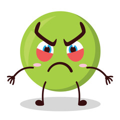 cute provoked expression of pea cartoon character