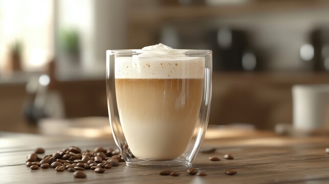 The Coffee Latte In Glass