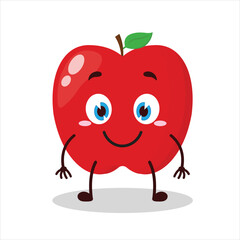 cute smile expression of red apple cartoon character